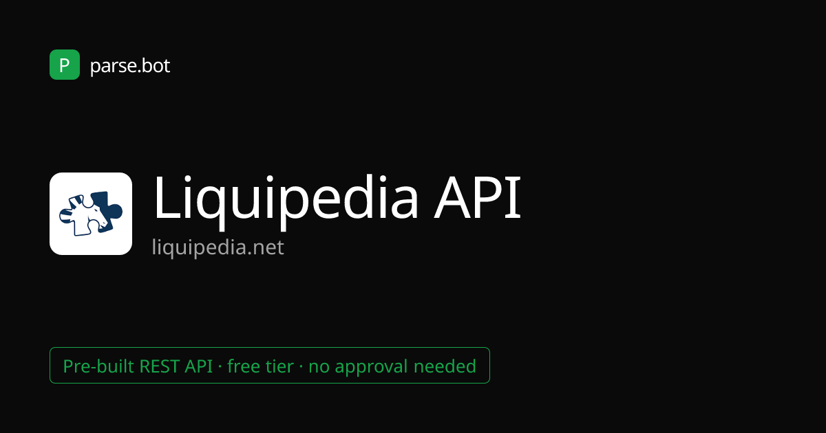 Liquipedia API – Esports Data & Stats · Parse