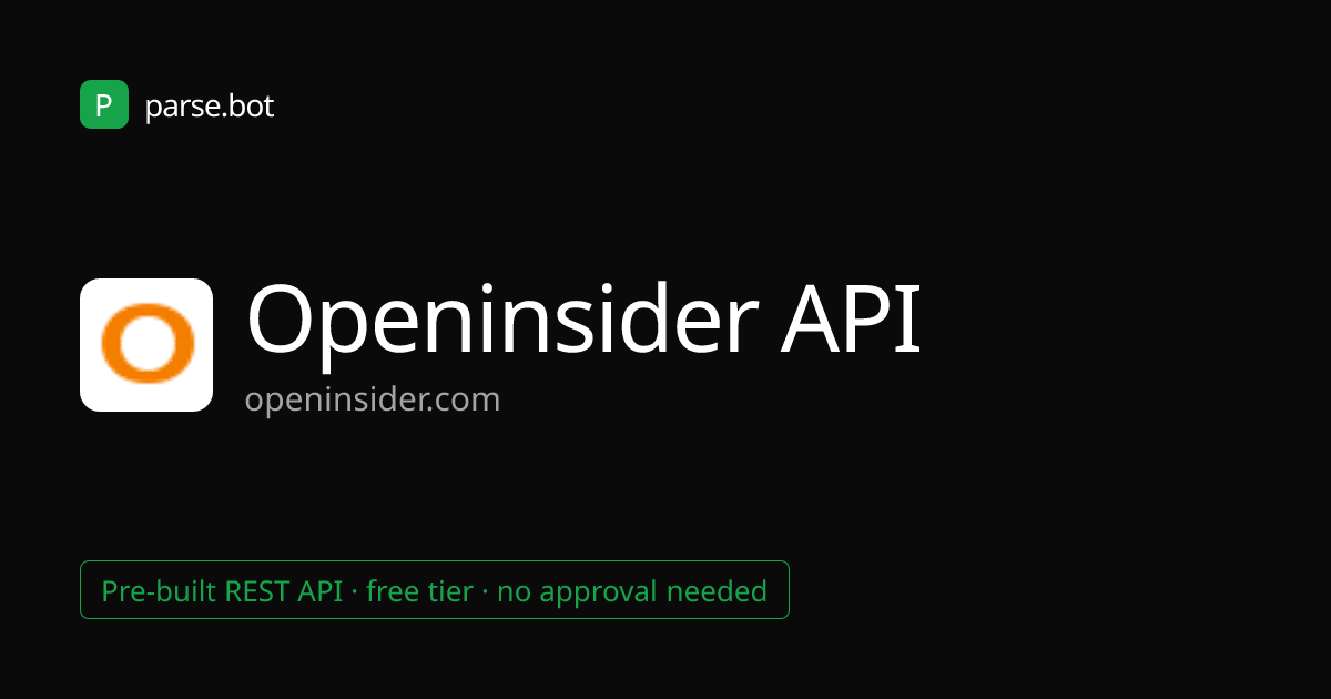 OpenInsider API – SEC Insider Trading Data · Parse