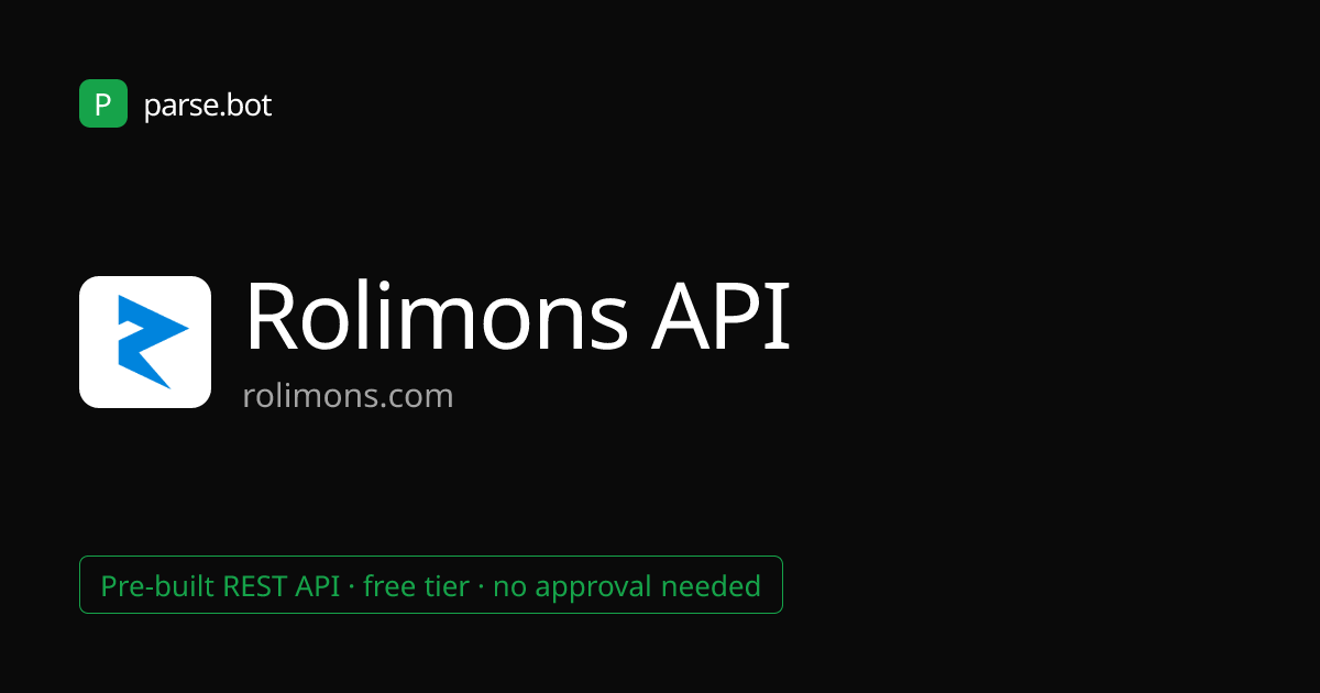 Rolimons API – Roblox Market & Player Data · Parse